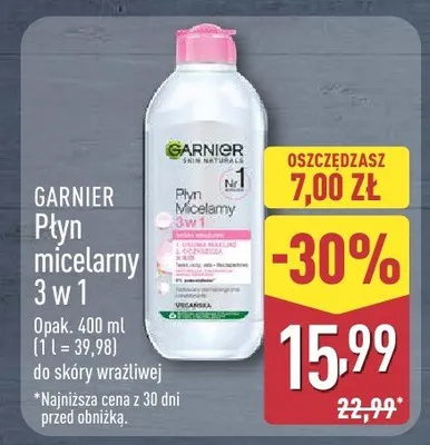Płyn micelarny 3 w 1 promocja w Aldi