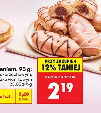 Pączek z nadzieniem o smaku waniliowym promocja w Biedronka