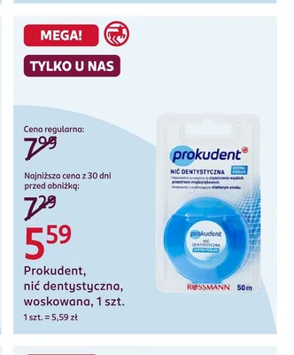 Prokudent nić dentystyczna woskowana promocja w Rossmann