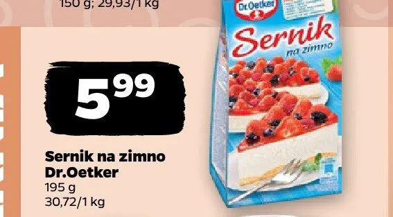 Sernik na zimno Dr.Oetker promocja w Netto