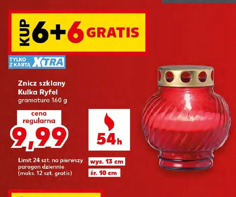 Znicz szklany z lustrem promocja w Kaufland