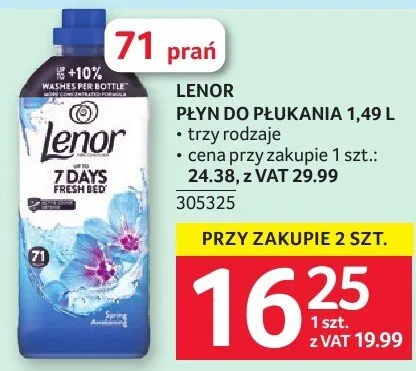 Płyn do płukania LENOR PŁYN DO PŁUKANIA 1,49 L trzy rodzaje promocja w Selgros