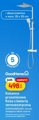 Kolumna prysznicowa Kozo z baterią termostatyczną promocja w Castorama