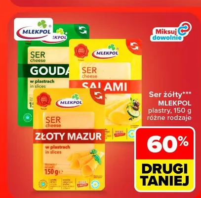 Ser salami w plastrach Mlekpol promocja w Carrefour