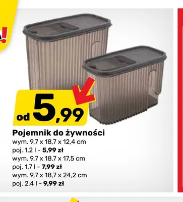 Pojemnik do żywności 1,2 l 9,7x18,7x12,4 cm promocja w Bricomarche