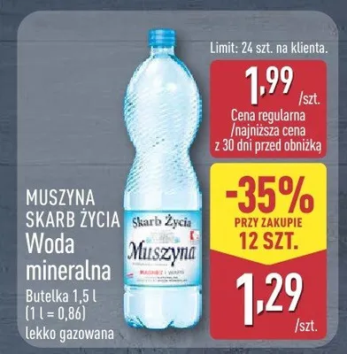 Woda mineralna lekko gazowana promocja w Aldi