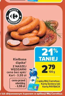 Kiełbasa śląska Z Naszej Wędzarni promocja w Carrefour