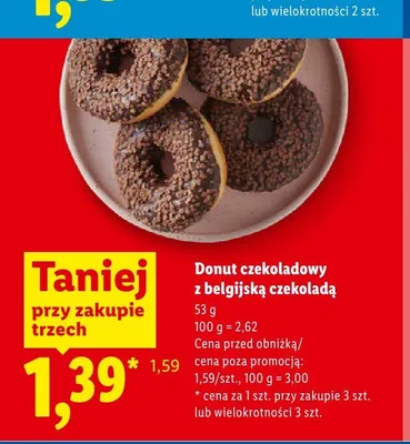 Donut czekoladowy z belgijską czekoladą promocja w Lidl