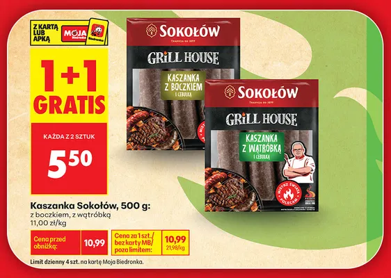 Kaszanka z wątróbką Sokołów promocja w Biedronka
