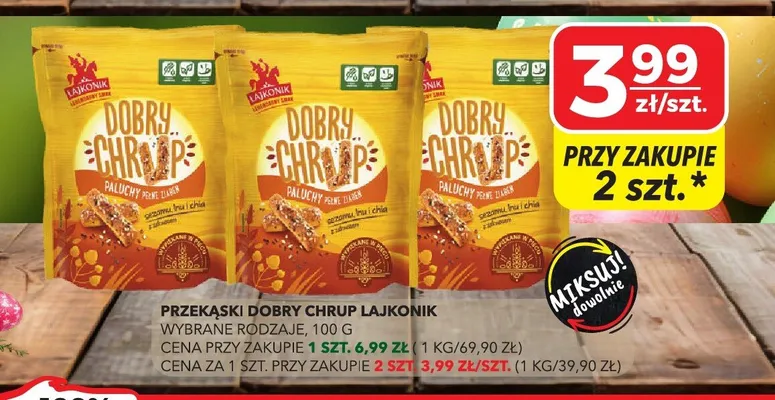 Przekąski dobry chrup łajkonik wybrane rodzaje promocja w Top Market