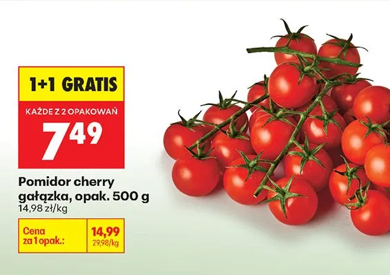 Pomidor cherry gałązka promocja w Biedronka