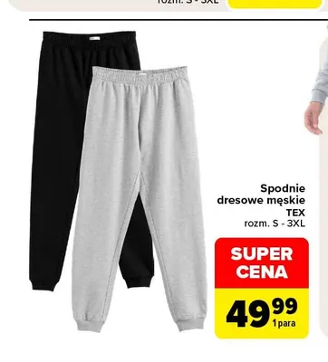 Spodnie dresowe męskie TEX promocja w Carrefour