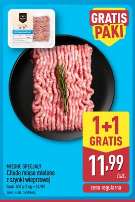 Chude mięso mielone z szynki wieprzowej Mięsne Specjały promocja w Aldi
