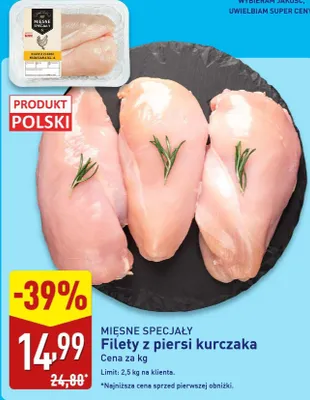 Filety z piersi kurczaka Mięsne Specjały polskie promocja w Aldi