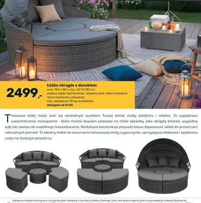 Łóżko okrągłe z daszkiem promocja w Bricomarche