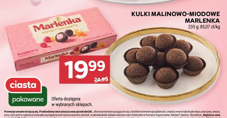 Kulki malinowo-miodowe promocja w Stokrotka