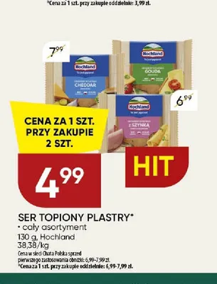 Ser topiony w plastrach Hochland z szynką promocja w Chata Polska