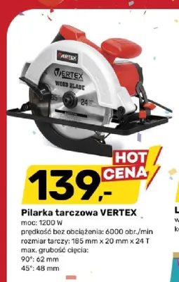 Pilarka tarczowa VERTEX moc: 1200W promocja w Bricomarche