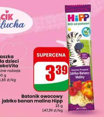 Batonik owocowy jabłko banan malina promocja w Dino