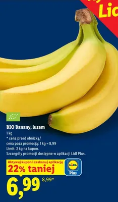 BIO Banany luzem promocja w Lidl