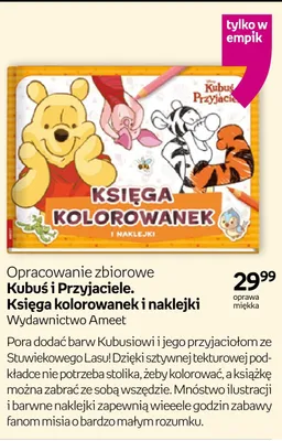 Książka Kubuś i Przyjaciele. Księga kolorowanek i naklejki promocja w Empik