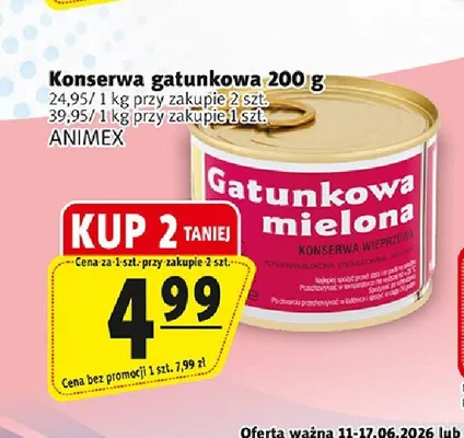 Konserwa gatunkowa mielona wieprzowa Krakus promocja w Prim Market