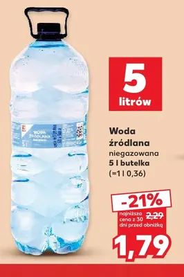 Woda źródlana niegazowana K-Classic promocja w Kaufland
