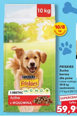 Sucha karma dla psów Purina Friskies Active z wołowiną promocja w Kaufland