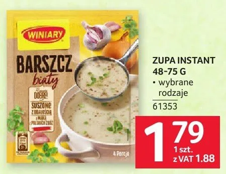 Zupa instant barszcz Winiary 48-75 g promocja w Selgros