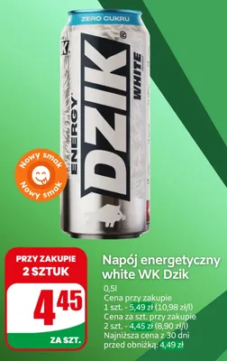 Napój energetyczny zero kalorii WK DZIK promocja w Dino