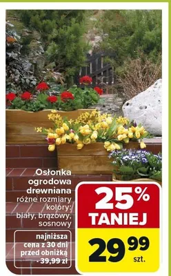Osłonka ogrodowa drewniana promocja w Carrefour