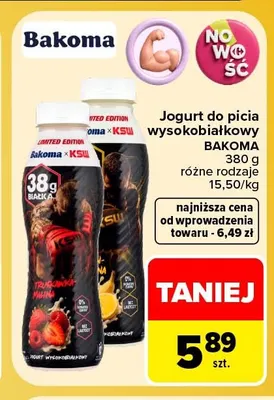 Jogurt do picia wysokobiałkowy Bakoma promocja w Carrefour Market