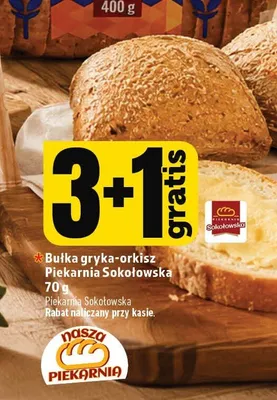 Bułka gryka-orkisz Piekarnia Sokołowska promocja w TOPAZ