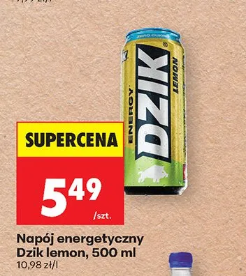 Napój energetyczny Dzik lemon promocja w Biedronka