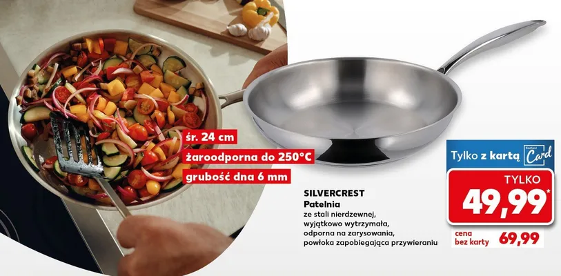 Patelnia ze stali nierdzewnej śr. 24 cm promocja w Kaufland