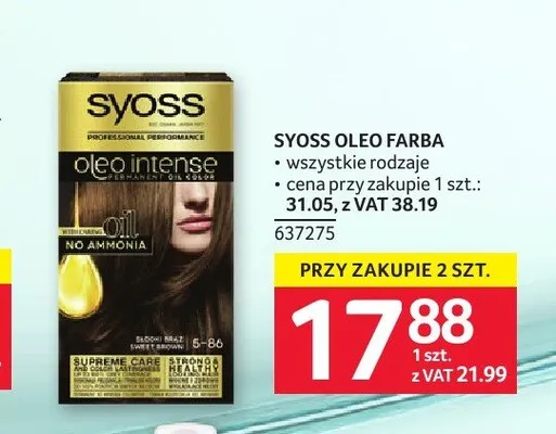 Farba do włosów Syoss Oleo Intense promocja w Selgros