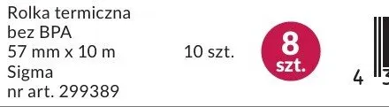 Rolka termiczna bez BPA 57 mm x 10 m Sigma promocja w Makro
