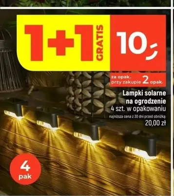 Lampki solarne na ogrodzenie 4-pak promocja w Dealz