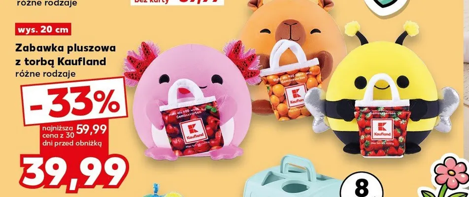 Zabawka pluszowa z torbą Kaufland wys. 20cm promocja w Kaufland