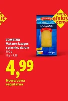 Makaron lasagne z pszenicy durum Combino promocja w Lidl