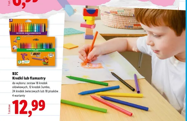 Zestaw 24 kredek świecowych BIC Kids promocja w Lidl