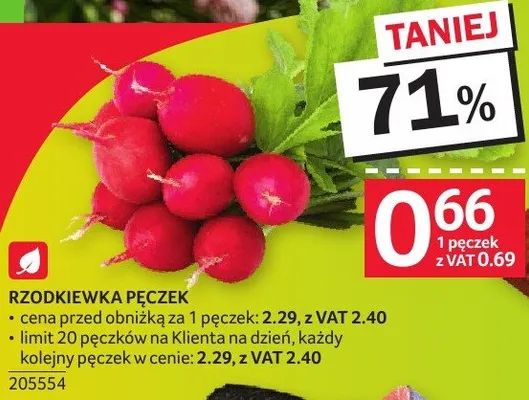 Rzodkiewka pęczek promocja w Selgros
