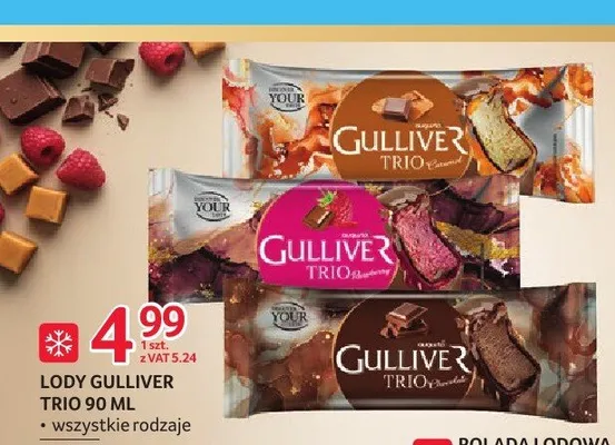 Lody Gulliver Trio Chocolate promocja w Selgros