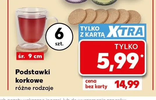 Podstawki korkowe 6-pak promocja w Kaufland