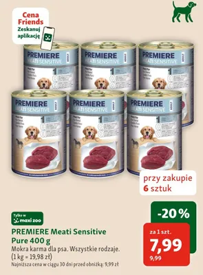 Mokra karma dla psa PREMIERE Meati Sensitive Pure promocja w MAXI ZOO