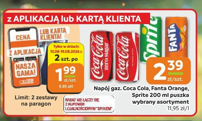 Napój gazowany Coca-Cola promocja w Społem Częstochowa