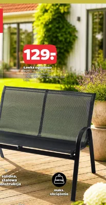 Ławka ogrodowa wym. 114x68x84cm materiał: tekstylen (70% PVC, 30% poliester), stal maks. obciążenie 240kg promocja w Netto