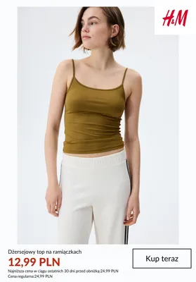 Dżersejowy top na ramiączkach H&M promocja w H&M