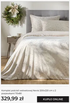 Komplet pościeli welwetowej Nevisi 200x220 cm z 2 poszewkami 70x80 promocja w home&you