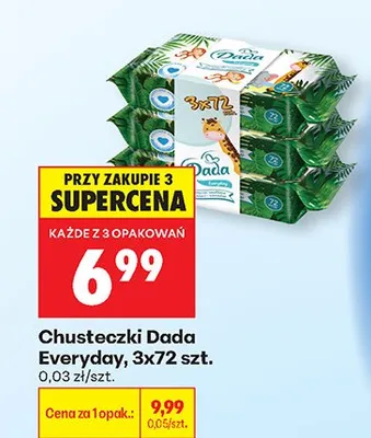 Chusteczki Dada Everyday promocja w Biedronka